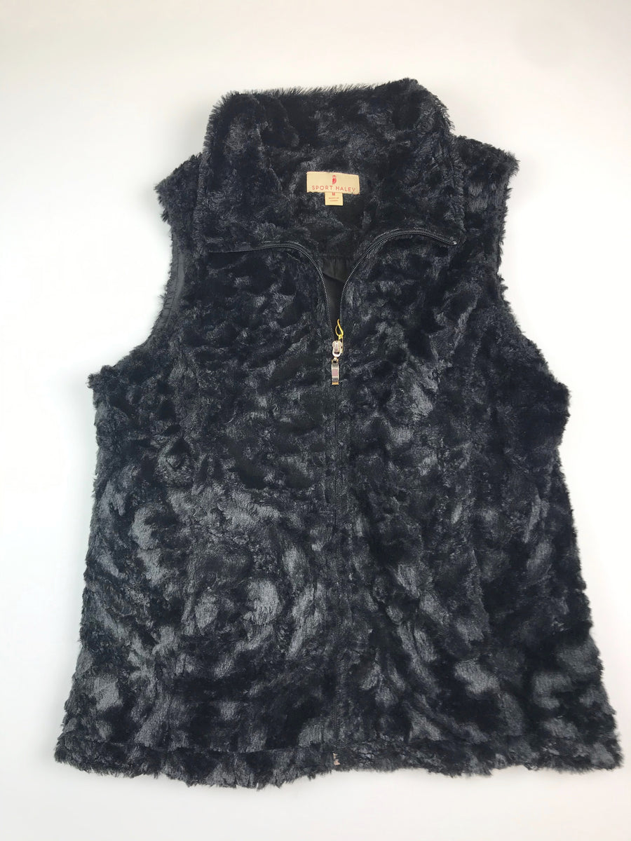 Sport Haley Vest Style WC14 Faux Fur Black Peanuts and Golf