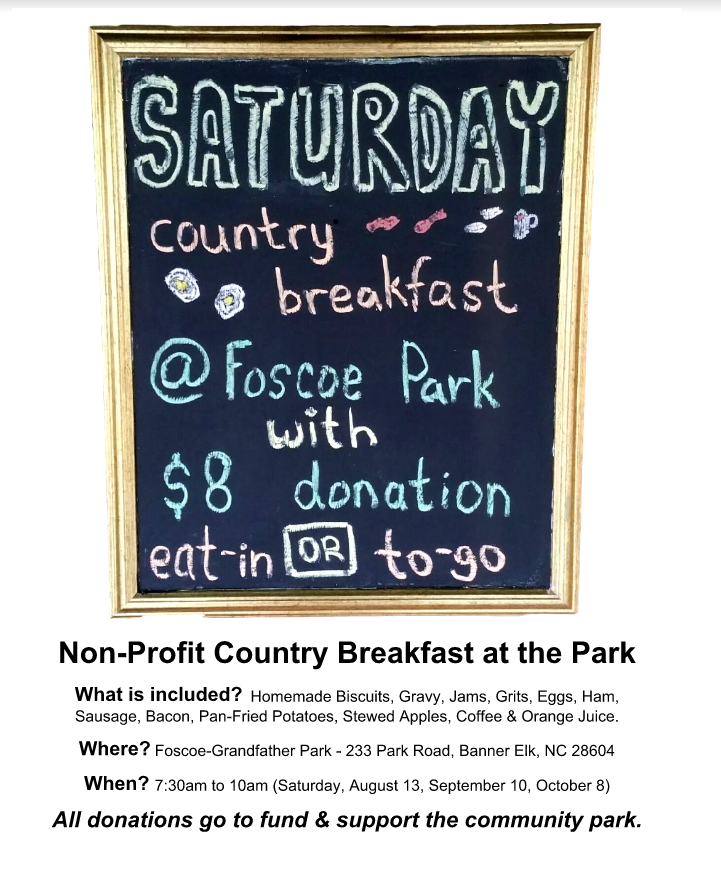 Country Breakfast Saturday at the Park!