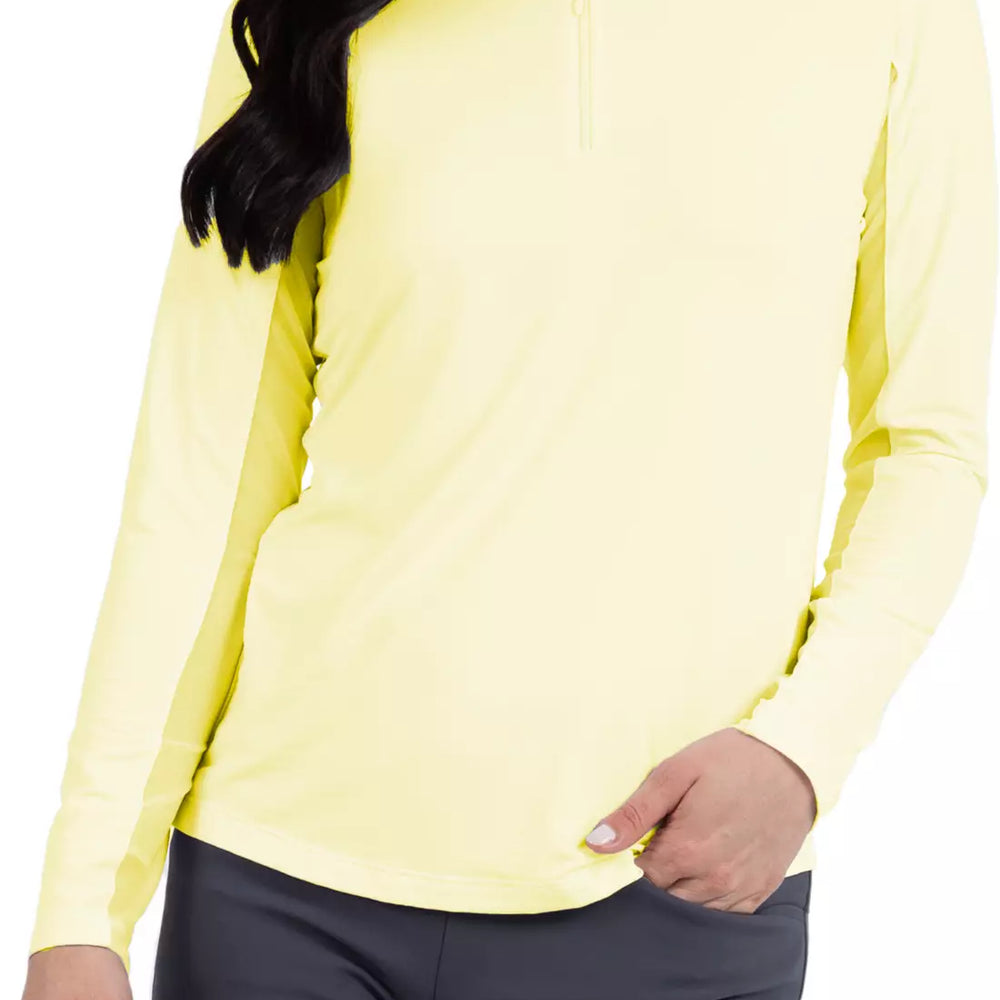 Ibkul Solid  Mock Neck Top- Butter