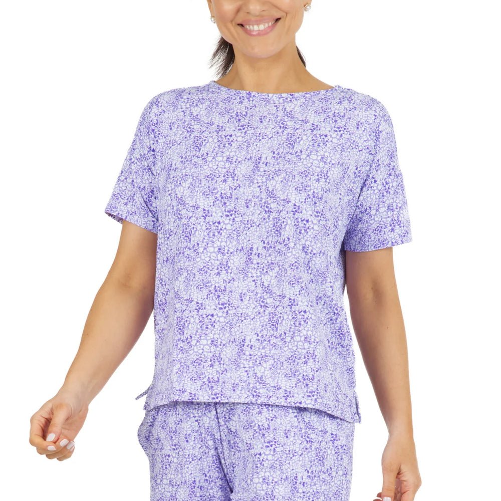 Ibkul   Women's   Pajama Short Set -Abstract Skin Lavender