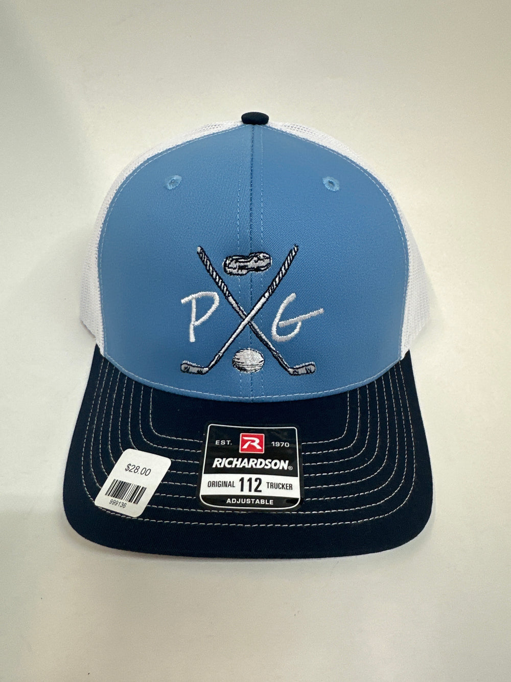 Peanuts and Golf Trucker Golf Hat - Light Blue/White