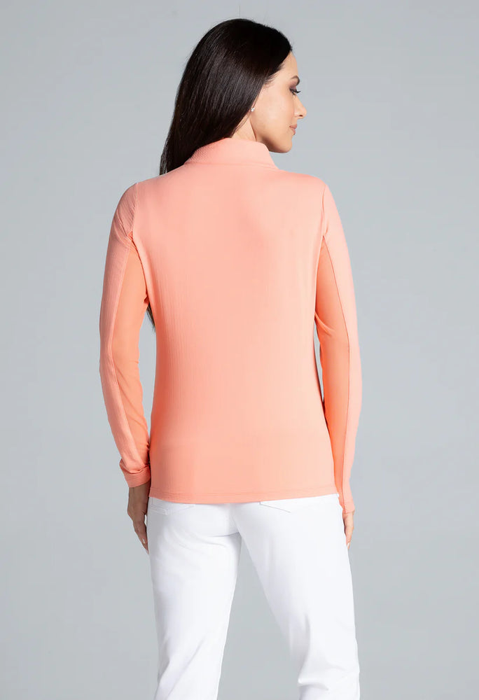 
                      
                        Ibkul Long Sleeve Zip Mock Neck Peach 80000
                      
                    