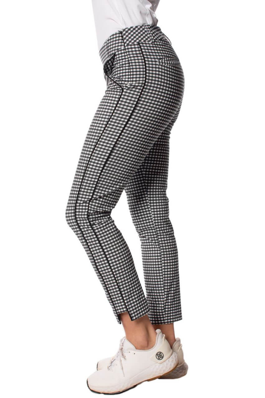 Golftini  Black Checkered Strech Ankle Pant