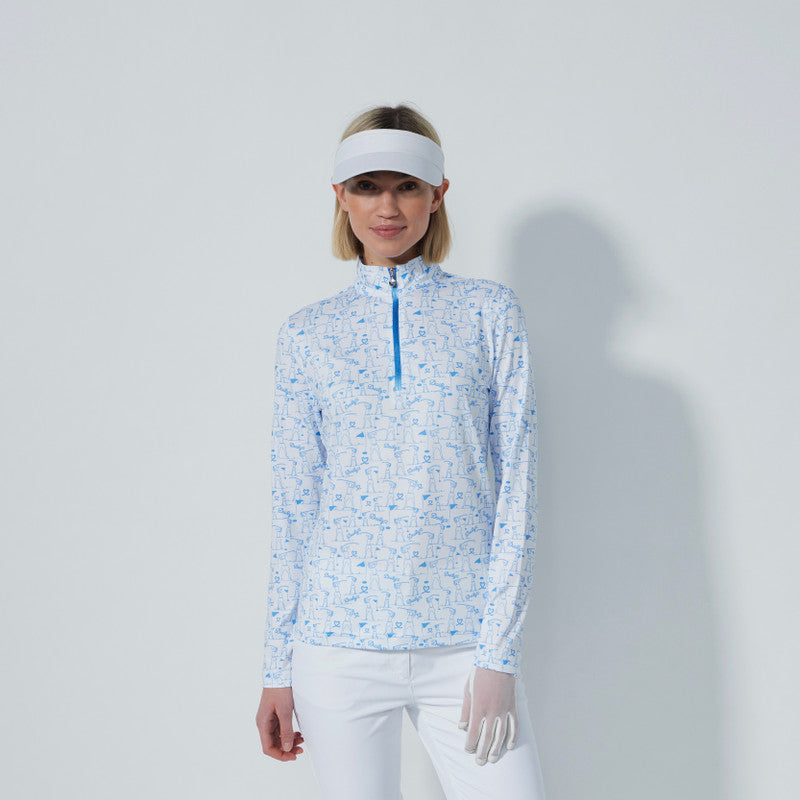 Daily Sport Tempo Long Sleeve Half Neck Blue Print 1000400