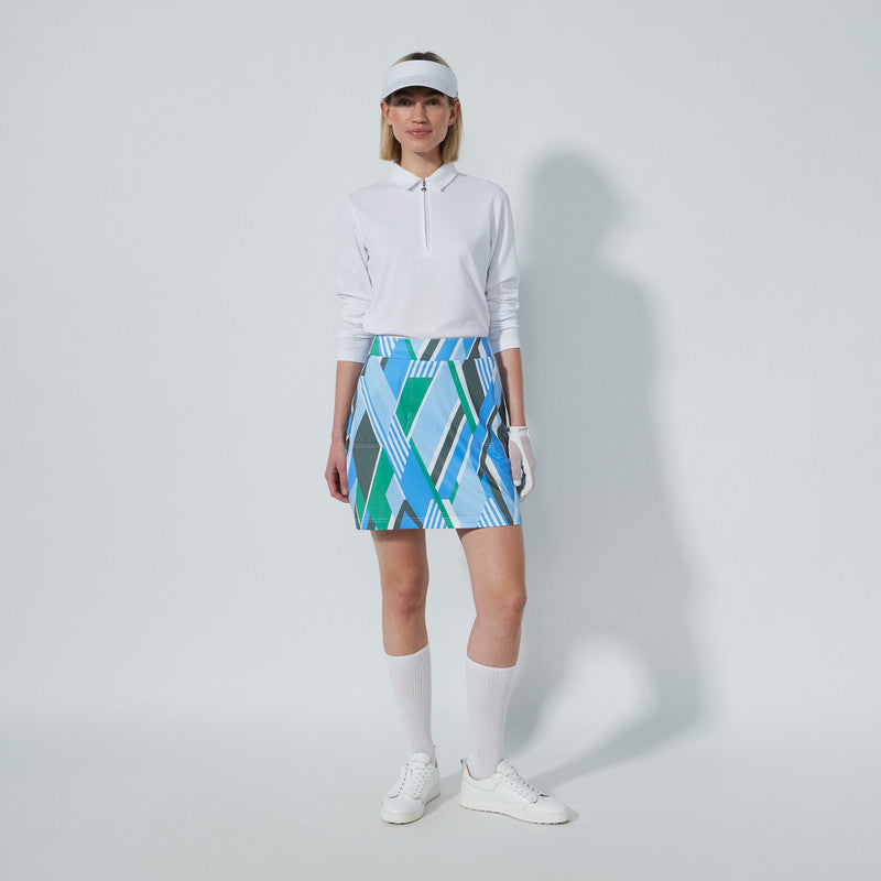 Daily Sports Striped Fusion Blue Green Long Skort