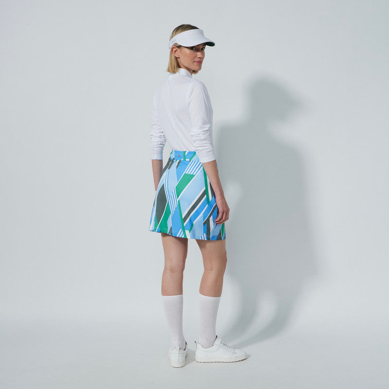 Daily Sports Striped Fusion Blue Green Long Skort