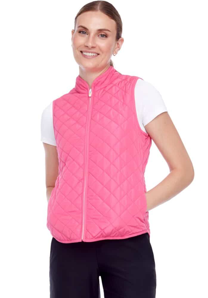 Swing Control Quilted Zip-Up Vest - Blossom