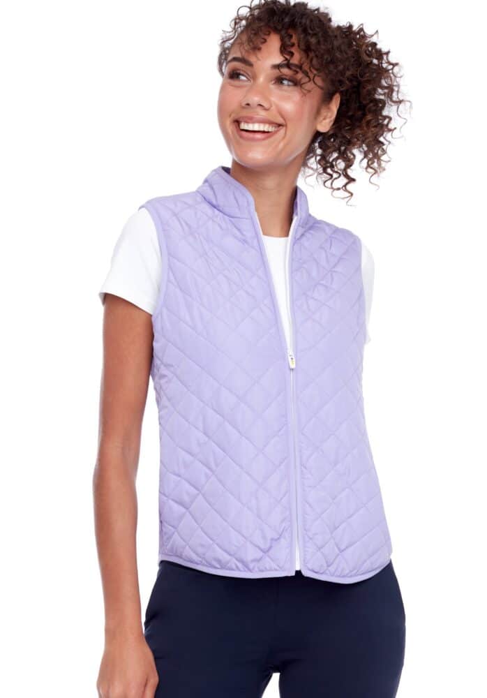 Swing Control Quilted Zip-Up Vest -Violet