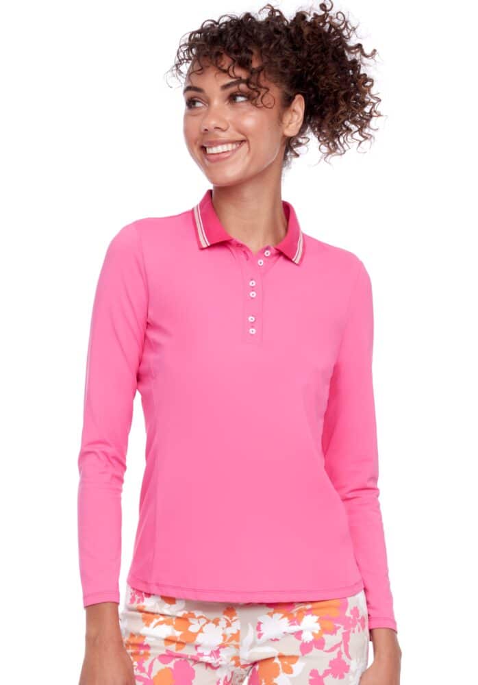 Swing Control Velocity Long-Sleeve Polo - Blossom