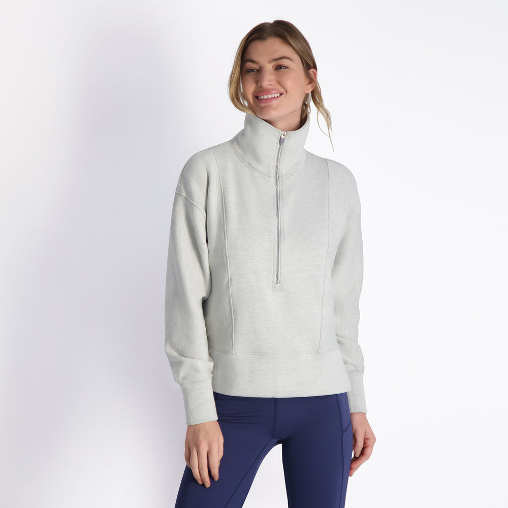 Zero Restriction Regan Zip Mock - Silver