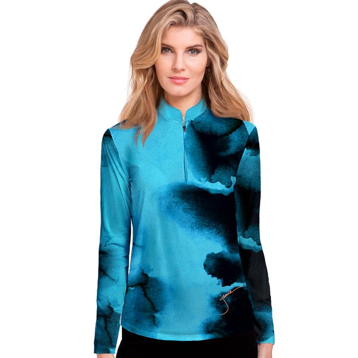 Jamie Sadock Long Sleeve Sunsense  Style 12131 Clouds