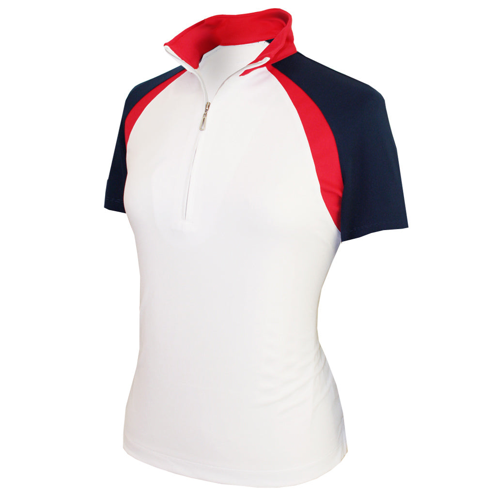 Monterey Club Ladies' Dry Swing Double Colorblock Stand-up Collar Shirt #2356