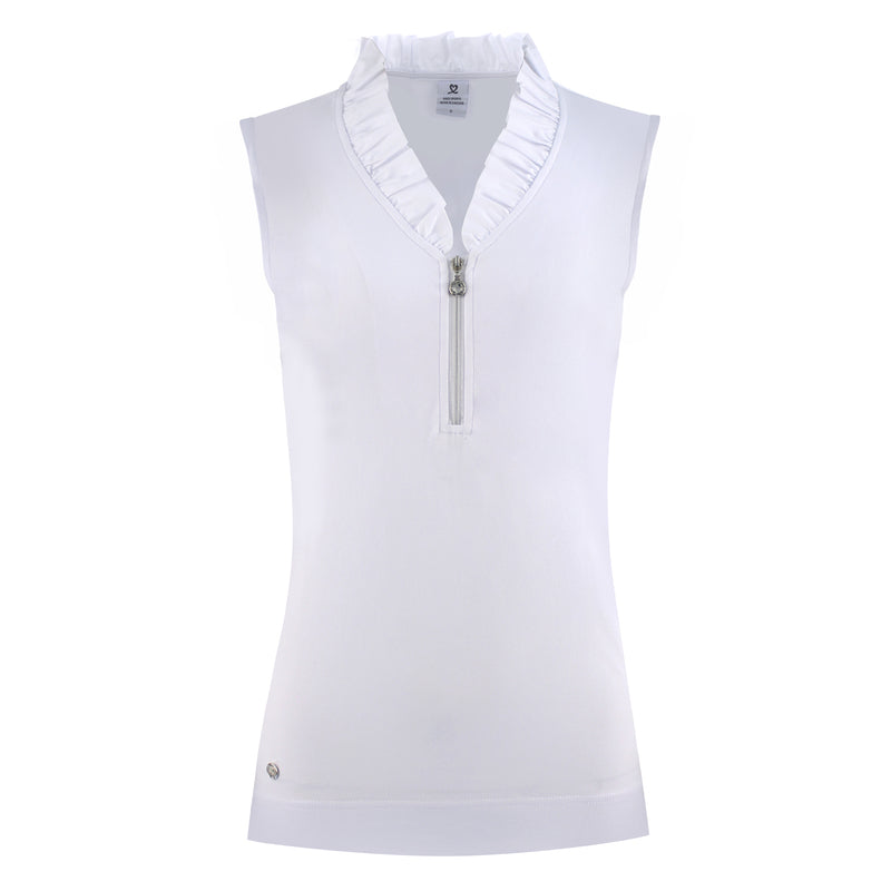 Daily Sport Patrice White Print Sleeveless Polo