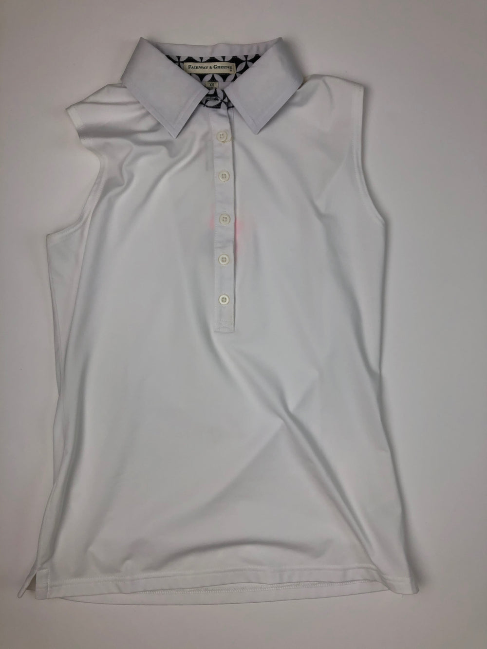 Fairway and Greene White Sleeveless Polo w/ Accent