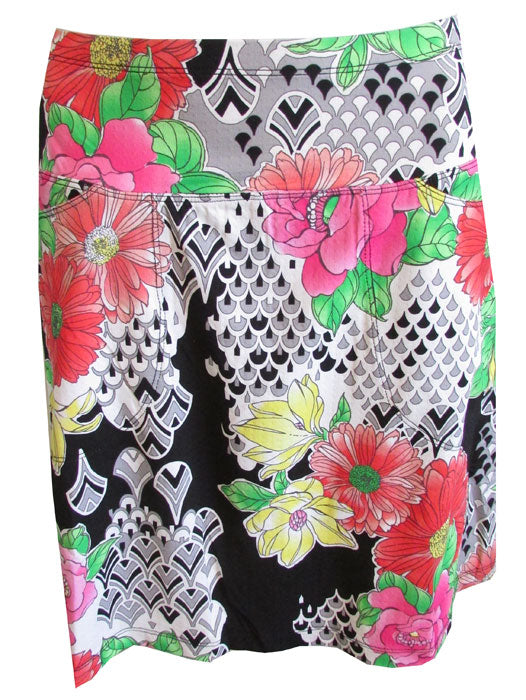 Gottex  18" Golf Skort  - DECO DAISY - Black Multi