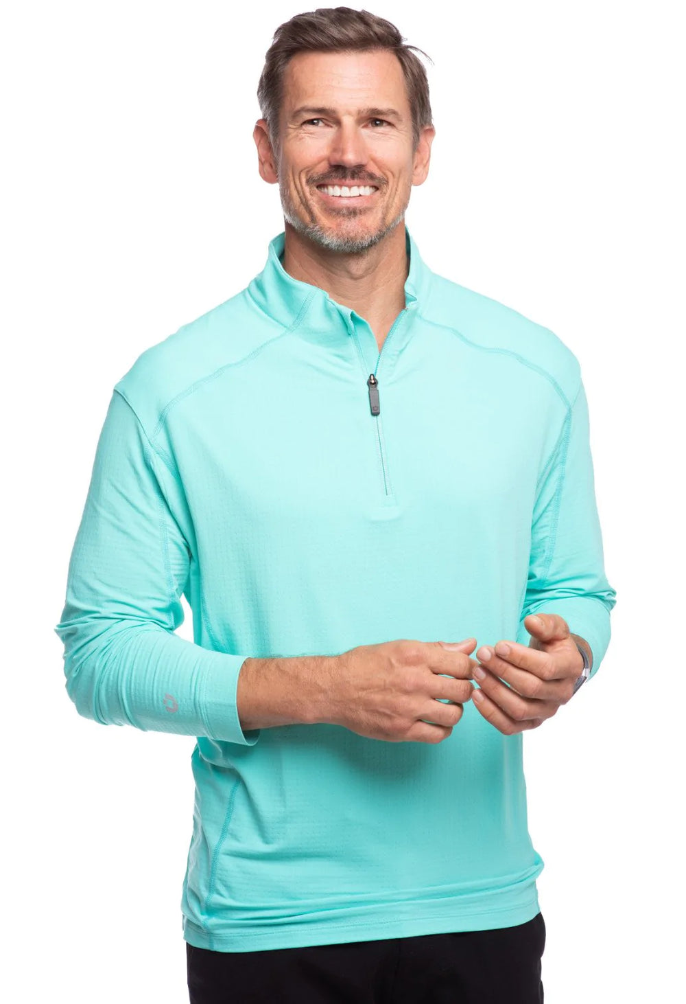 Ibkul Icifil   Men's SPF 50 Long Sleeve Sun Shirt Mock Neck  MINT