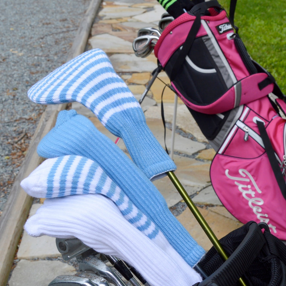 
                      
                        White and Ruby Pink Club Sock Golf Headcover
                      
                    