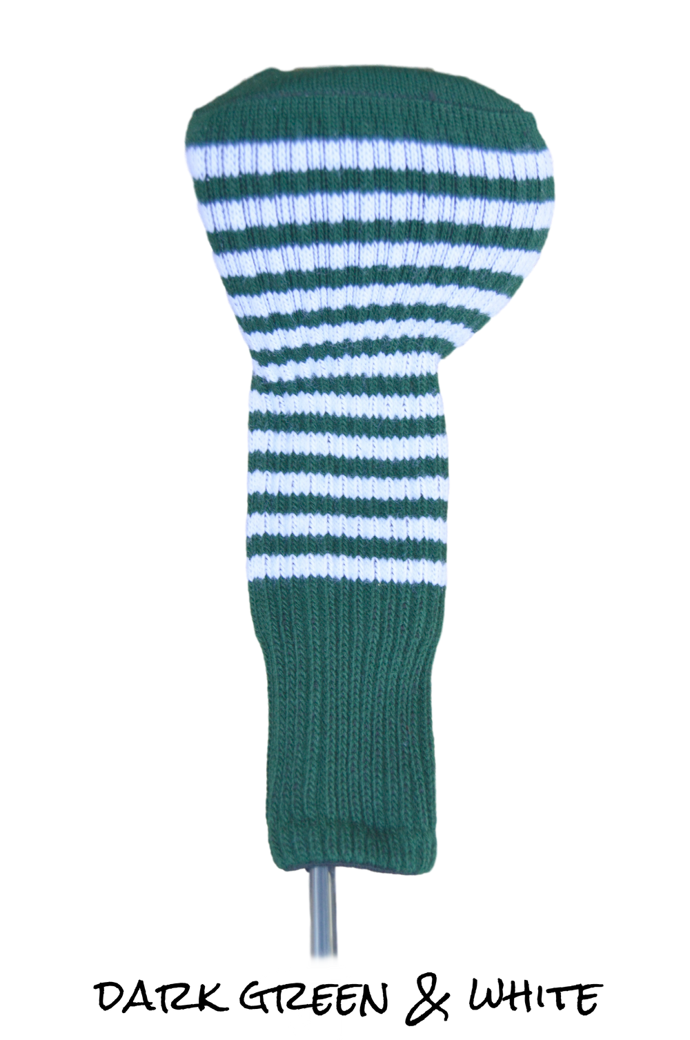 Dark Green and White Club Sock Golf Headcover