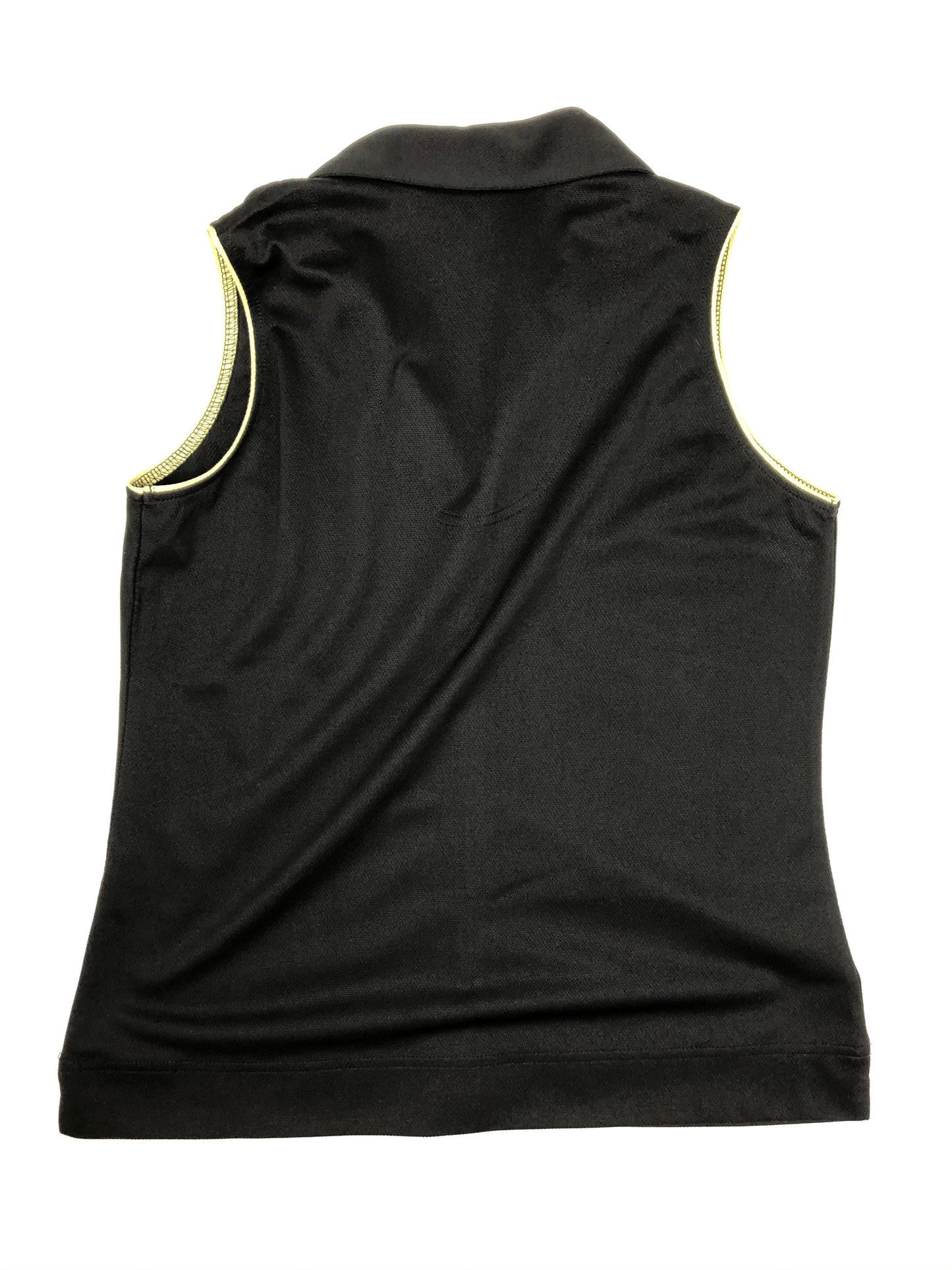 Sport Haley Sleeveless Golf Polo Black w/ Yellow Piping