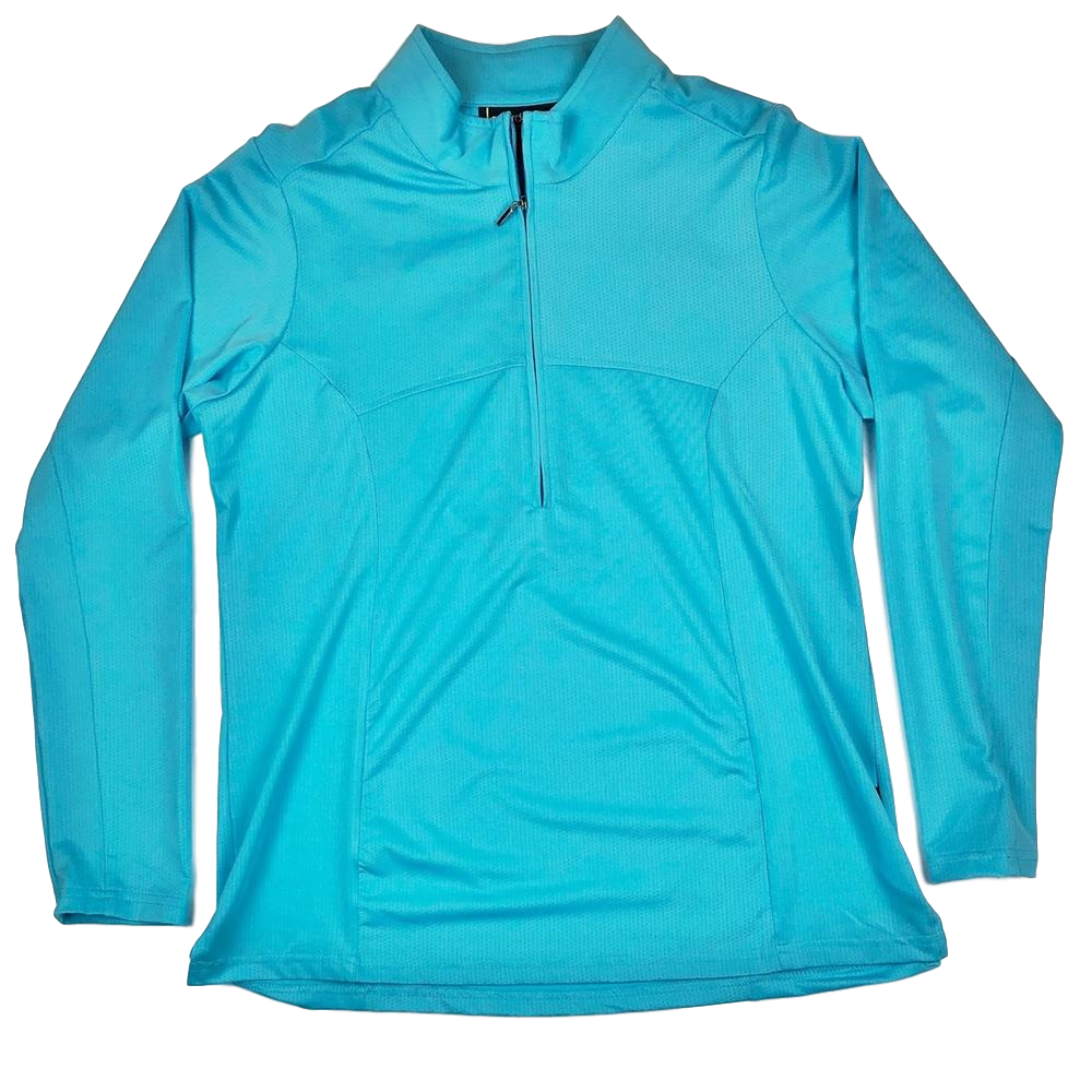 Birdee Sport Long Sleeve Polo in Aqua Blue