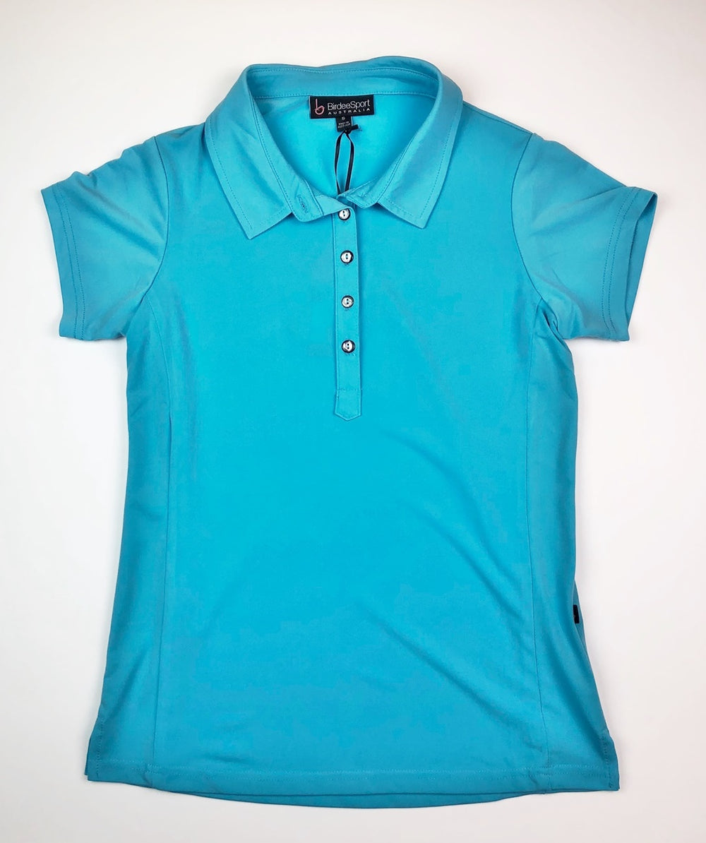 Birdee Sport Short Sleeve Polo in Aqua Blue