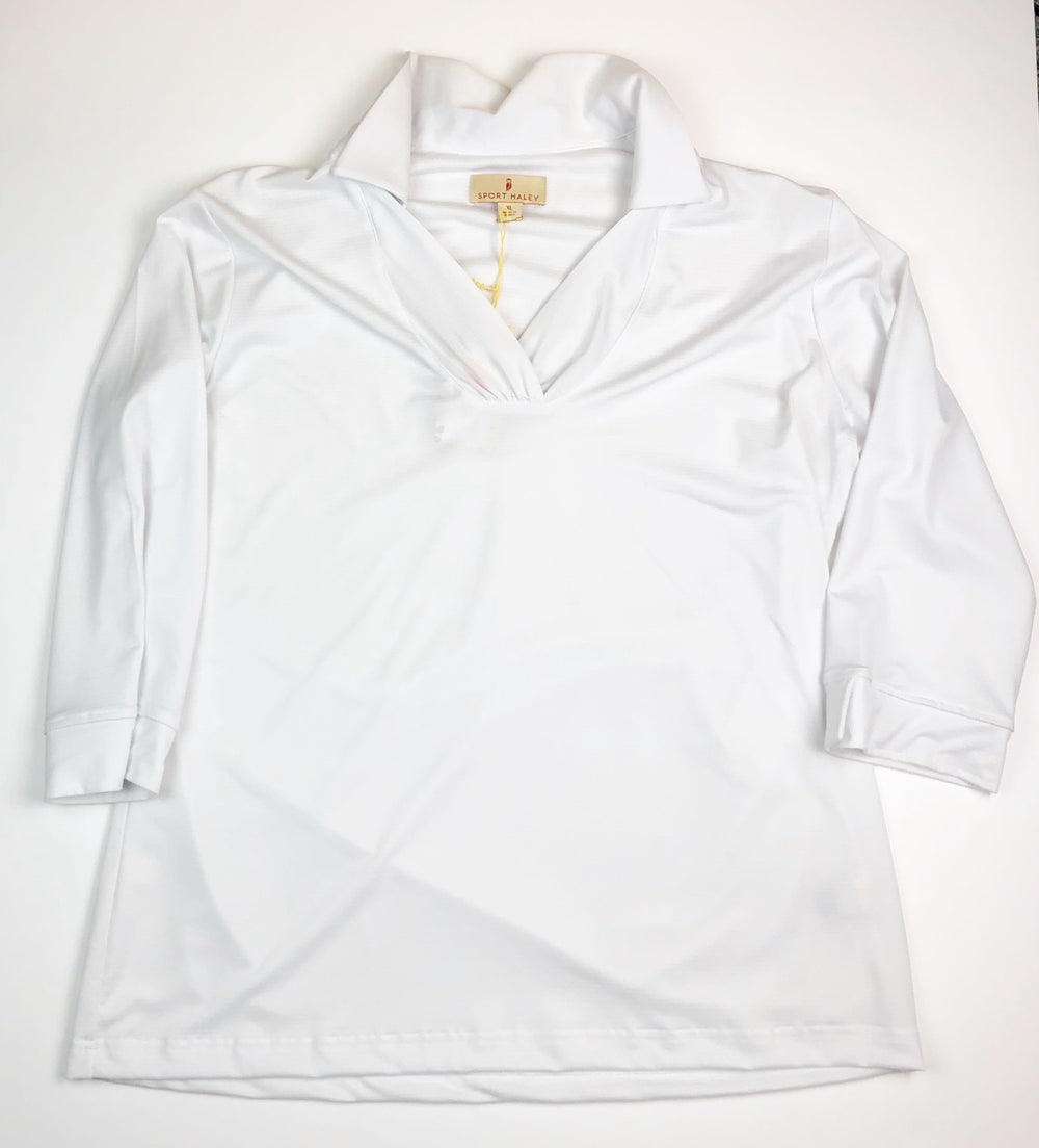 Sport Haley White V Neck Polo