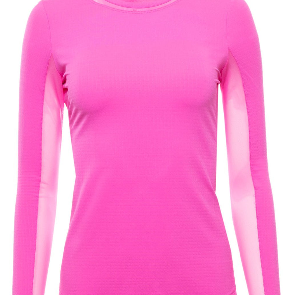 Ibkul Long Sleeve Crew Neck Sun Shirt: Hot Pink | SPF 50