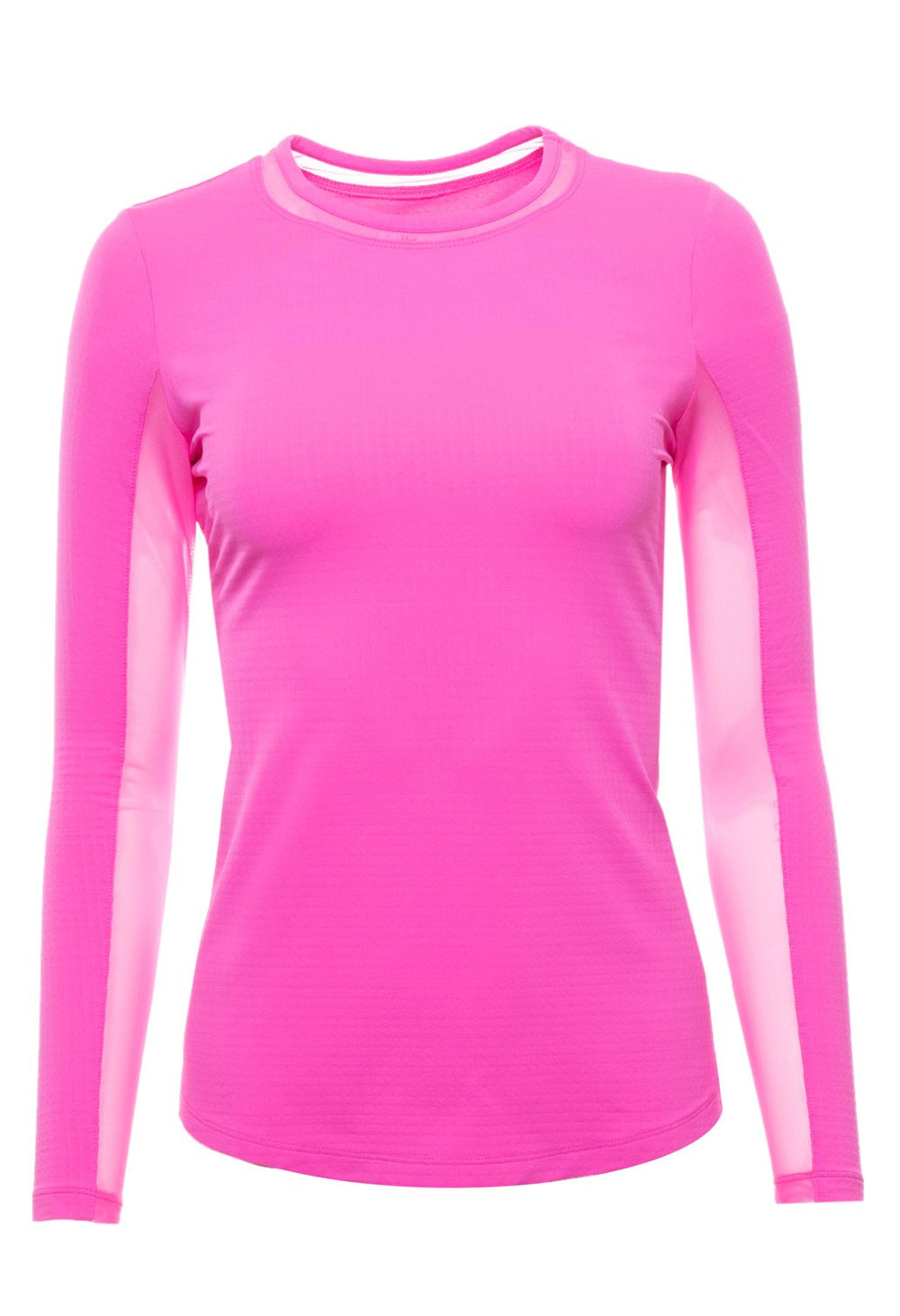 Ibkul Long Sleeve Crew Neck Sun Shirt: Hot Pink | SPF 50