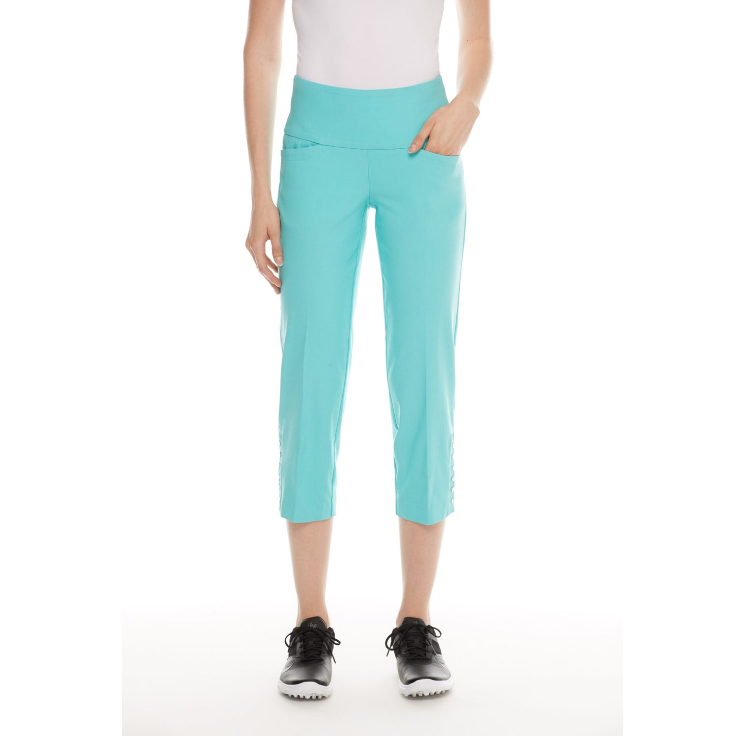 Swing Control Snap Masters Crop - Aqua