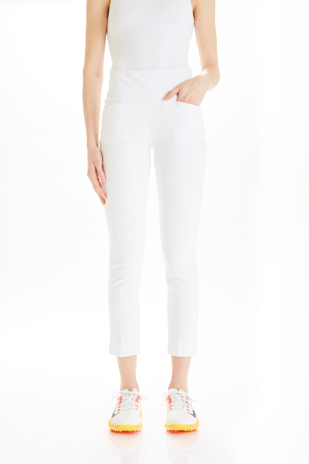 Swing Control Masters Ankle Pant - Lines Jacquard White