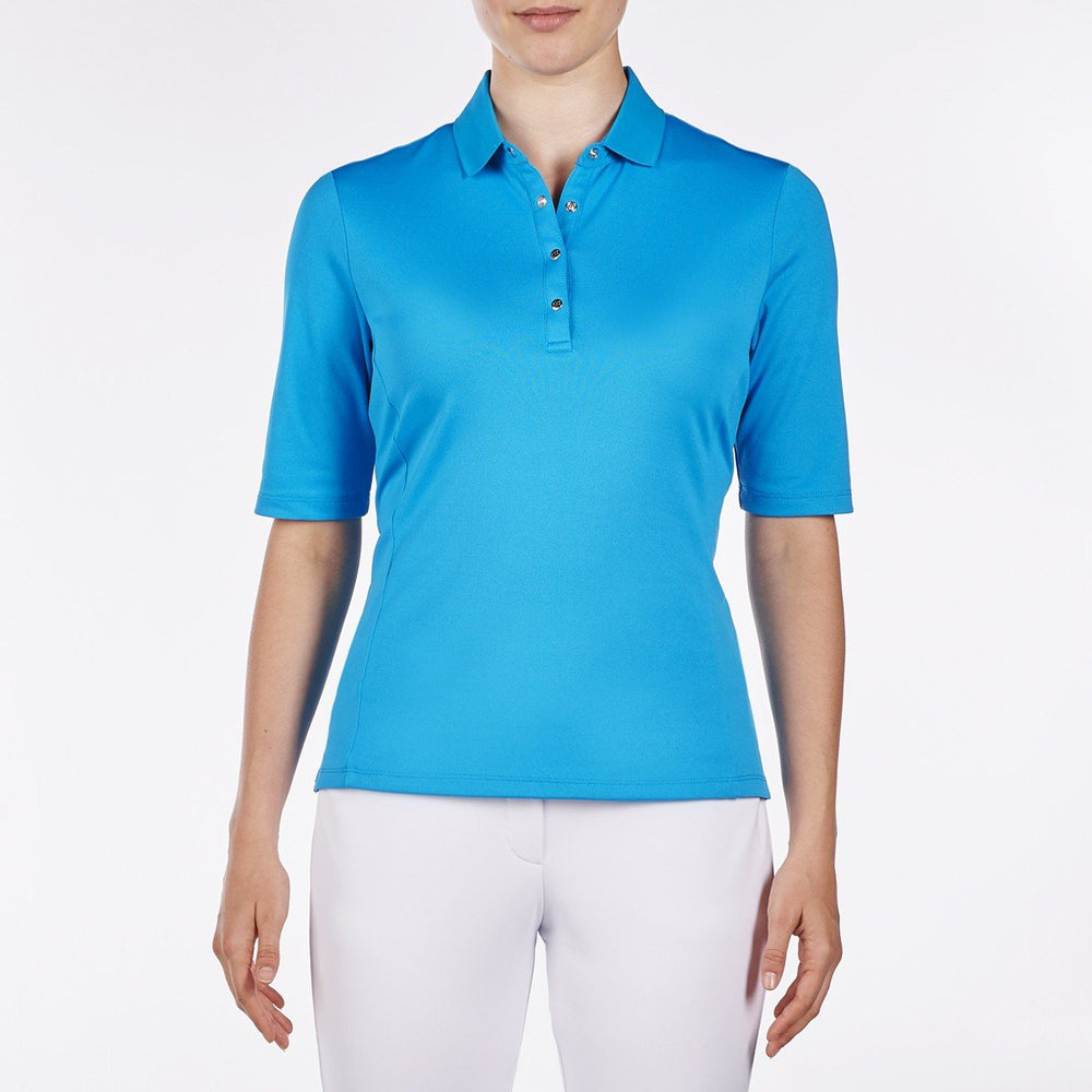 Nivo Nina Elbow Sleeve Polo - Malibu Blue - SPF 50