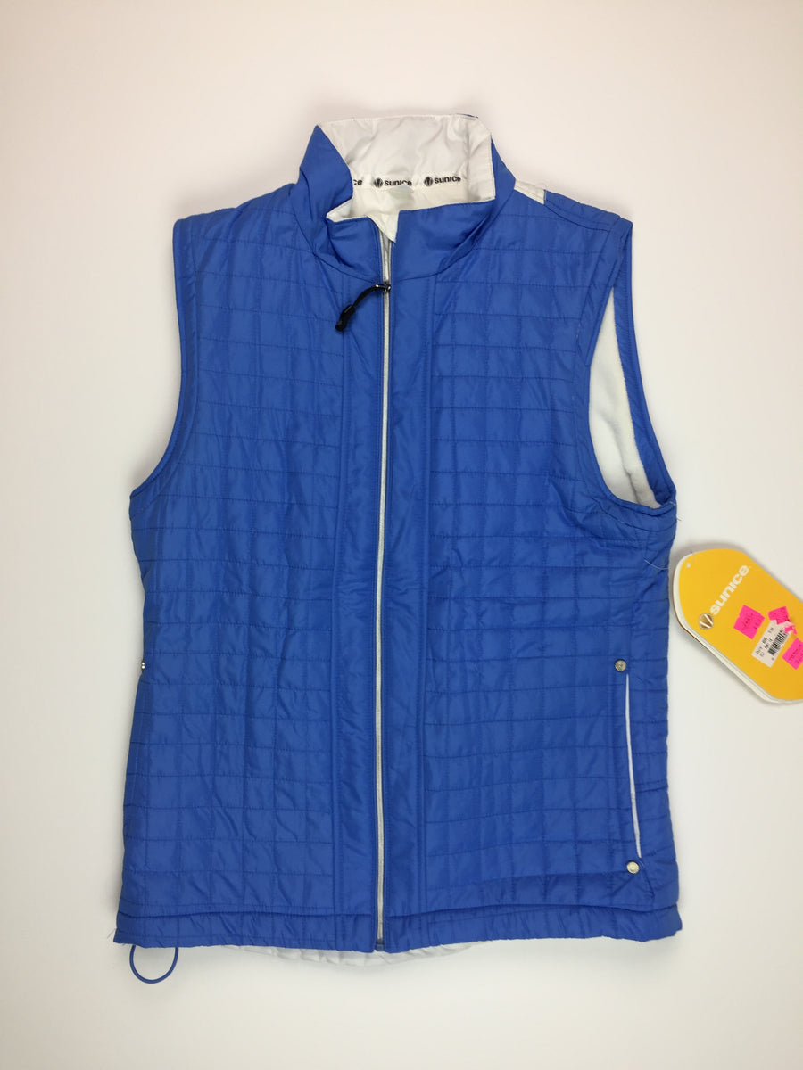 Sunice Quilted Vest - Medium Blue and White – Peanuts and Golf