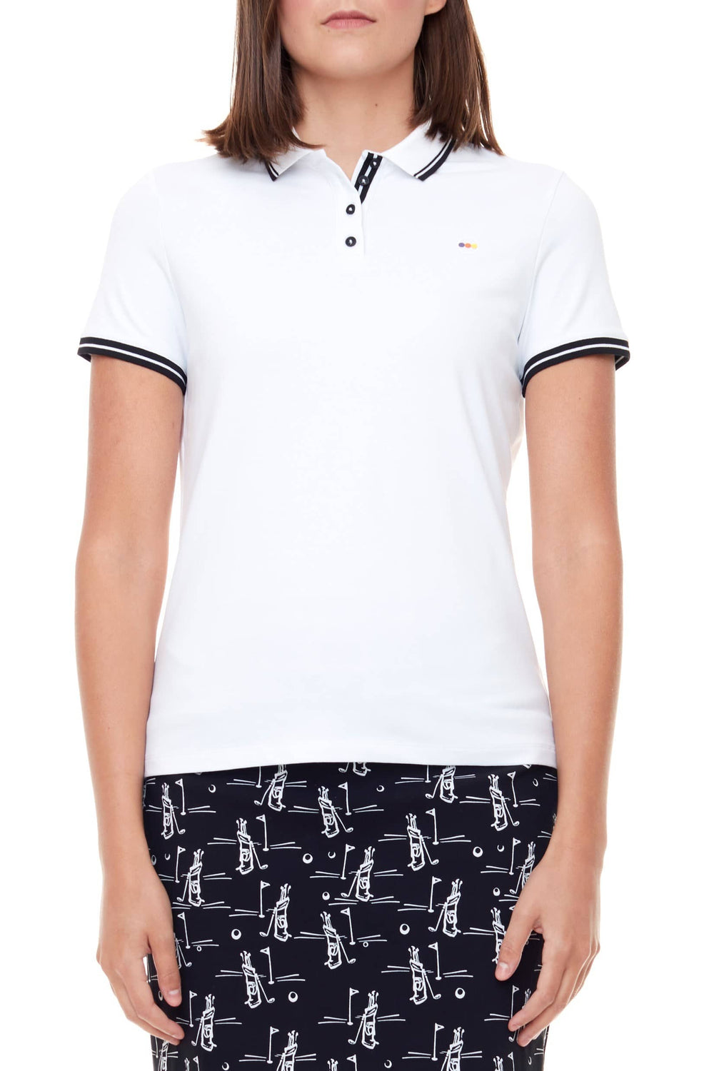 Swing Control Pique Short Sleeve Polo Shirt - White