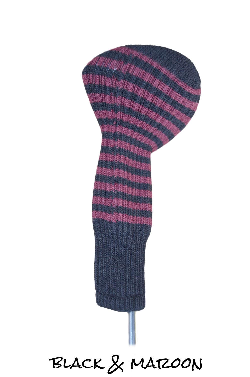 Black and Maroon Club Sock Golf Headcover