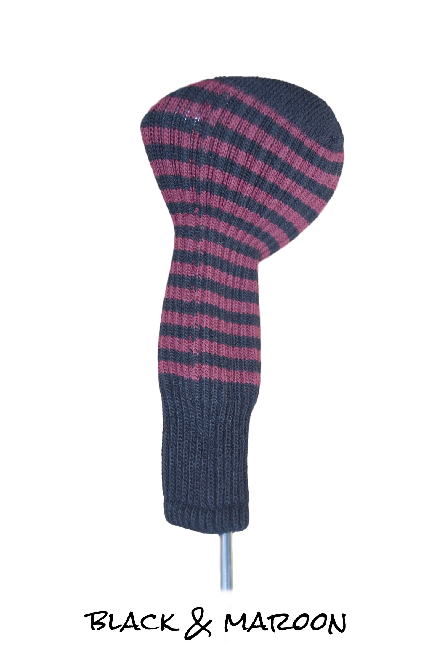 Black and Maroon Club Sock Golf Headcover