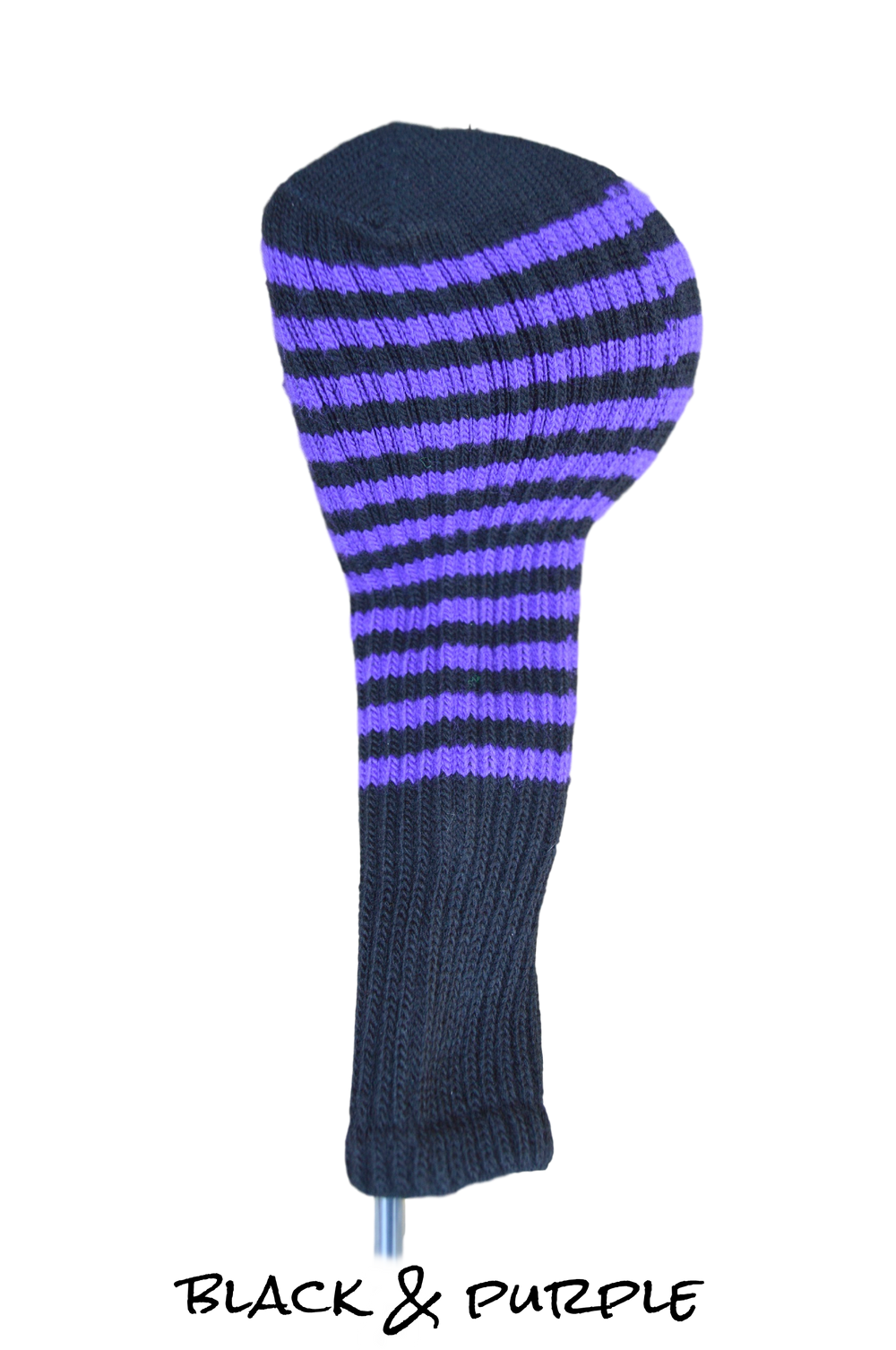 Black and Purple Club Sock Golf Headcover