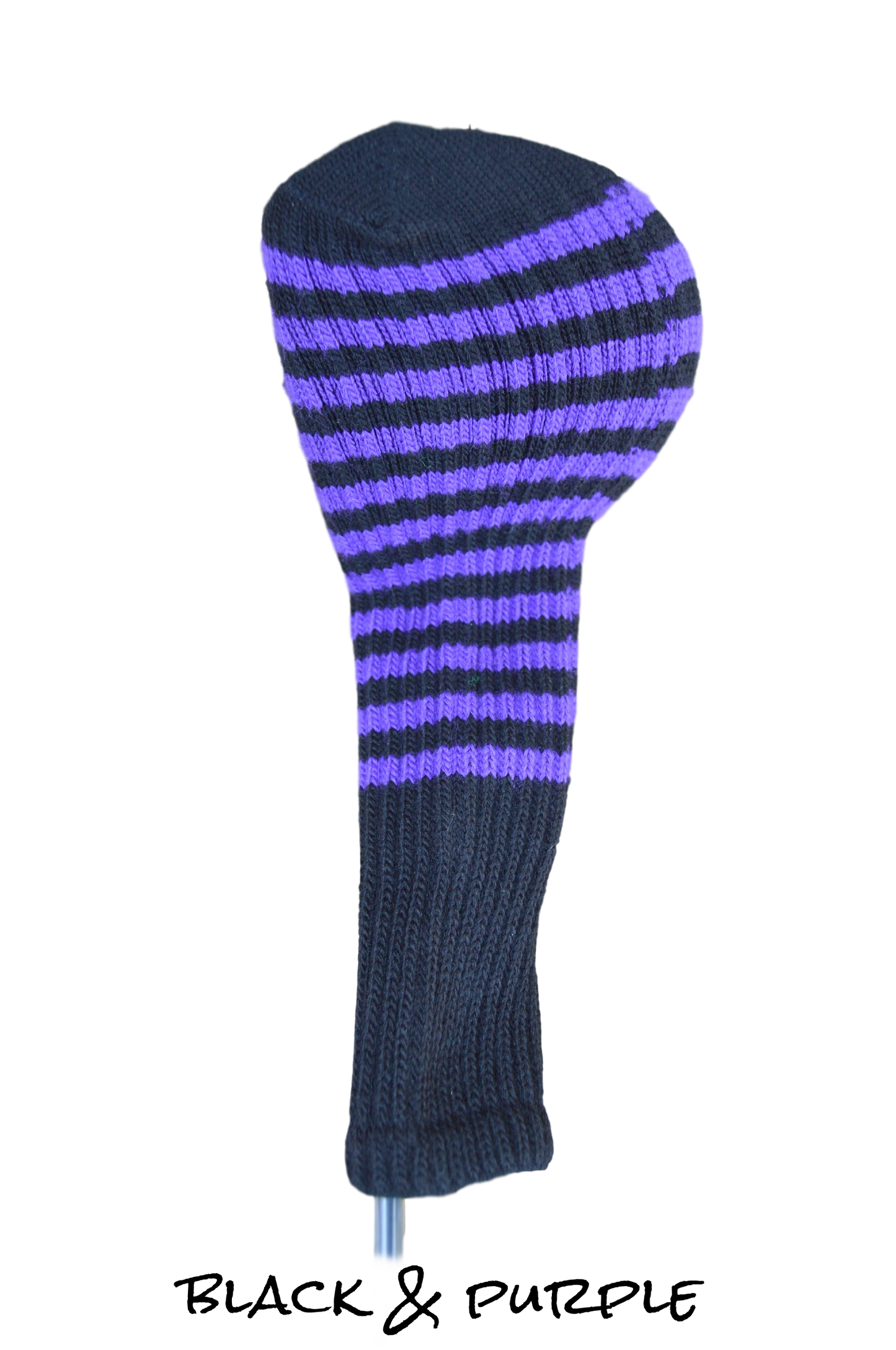 Black and Purple Club Sock Golf Headcover