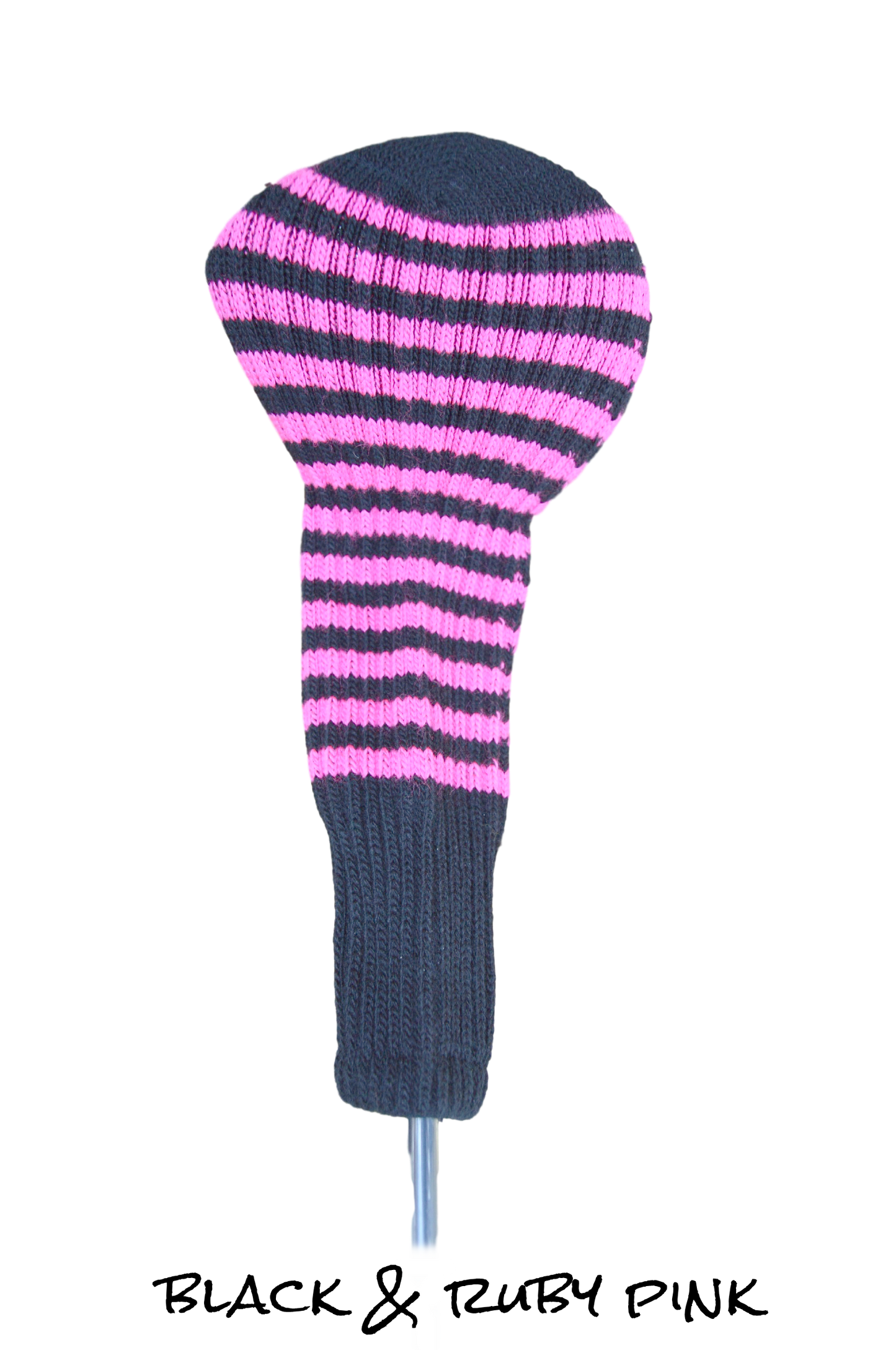 Black and Ruby Pink Club Sock Golf Headcover