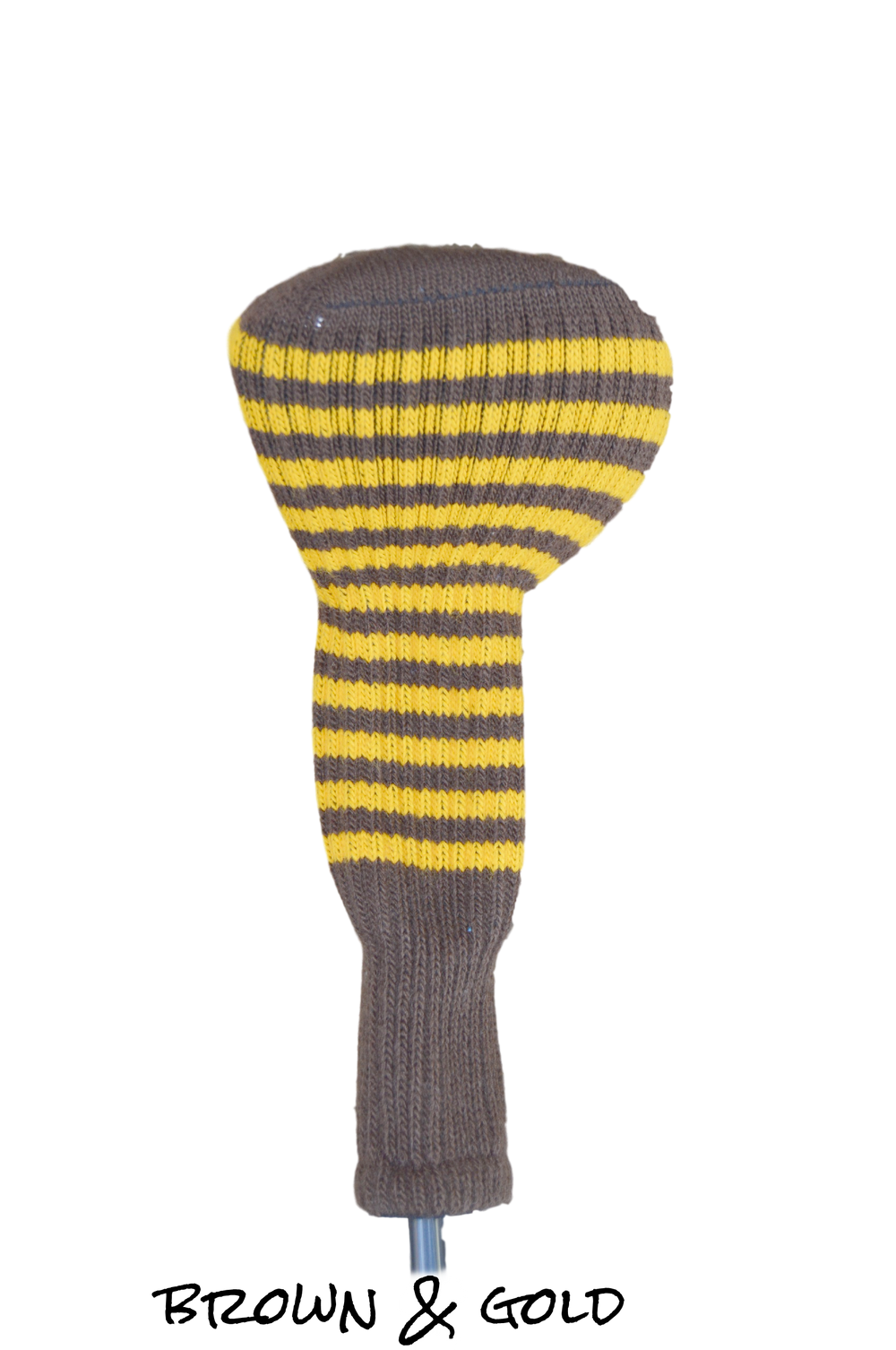 Brown and Gold Club Sock Golf Headcover