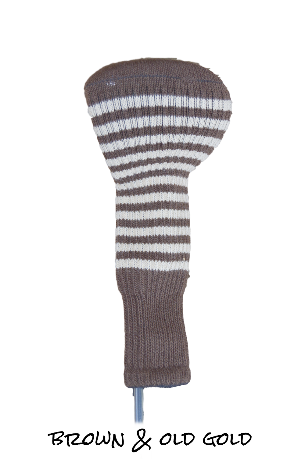 Brown and Old Gold Club Sock Golf Headcover