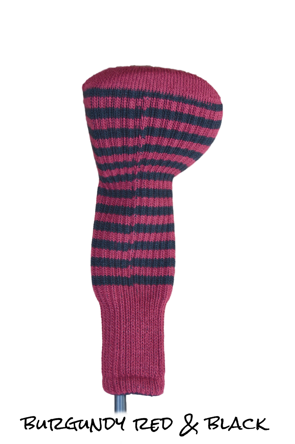 Burgundy Red and Black Club Sock Golf Headcover