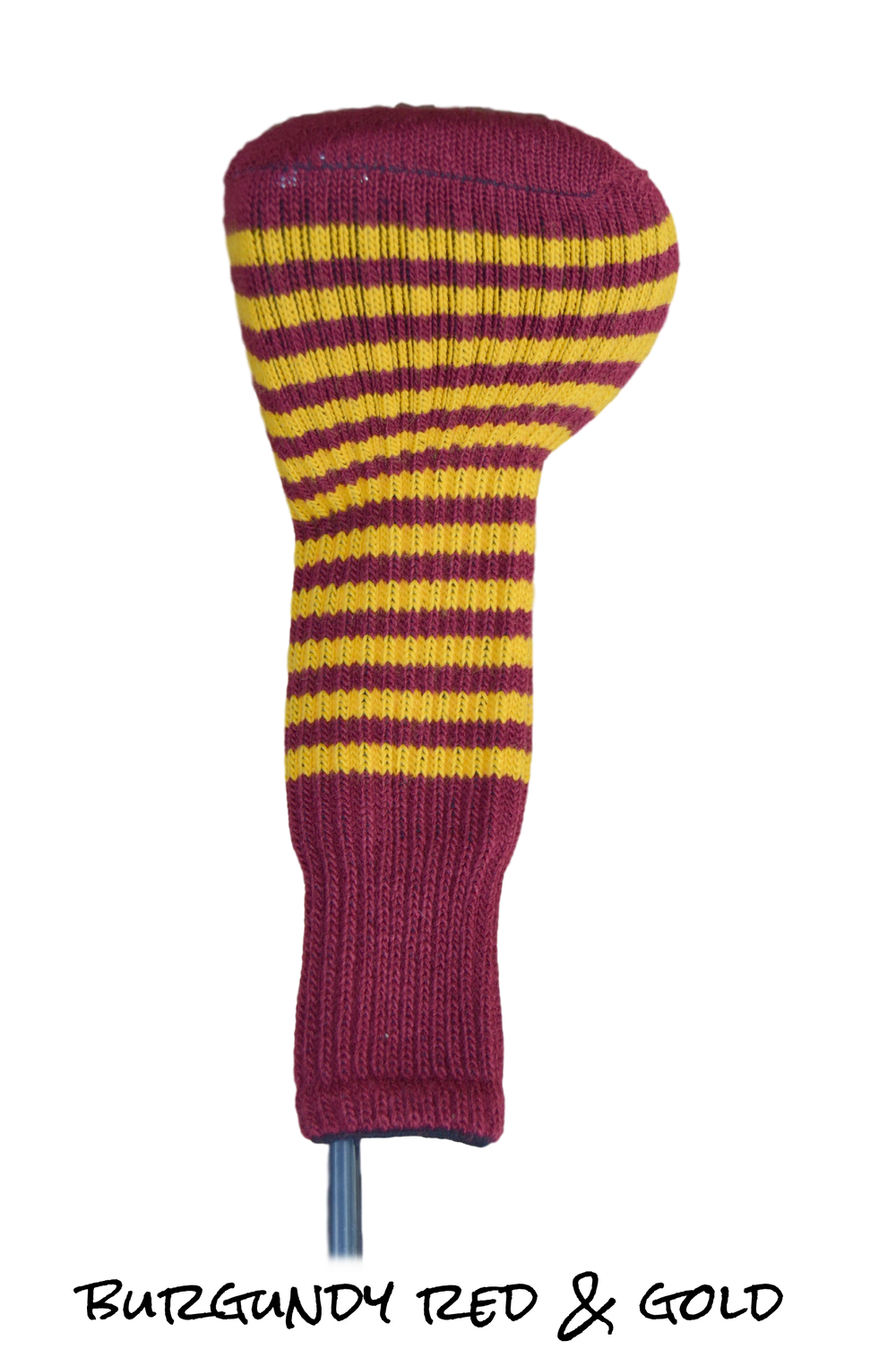 Burgundy Red and Gold Club Sock Golf Headcover