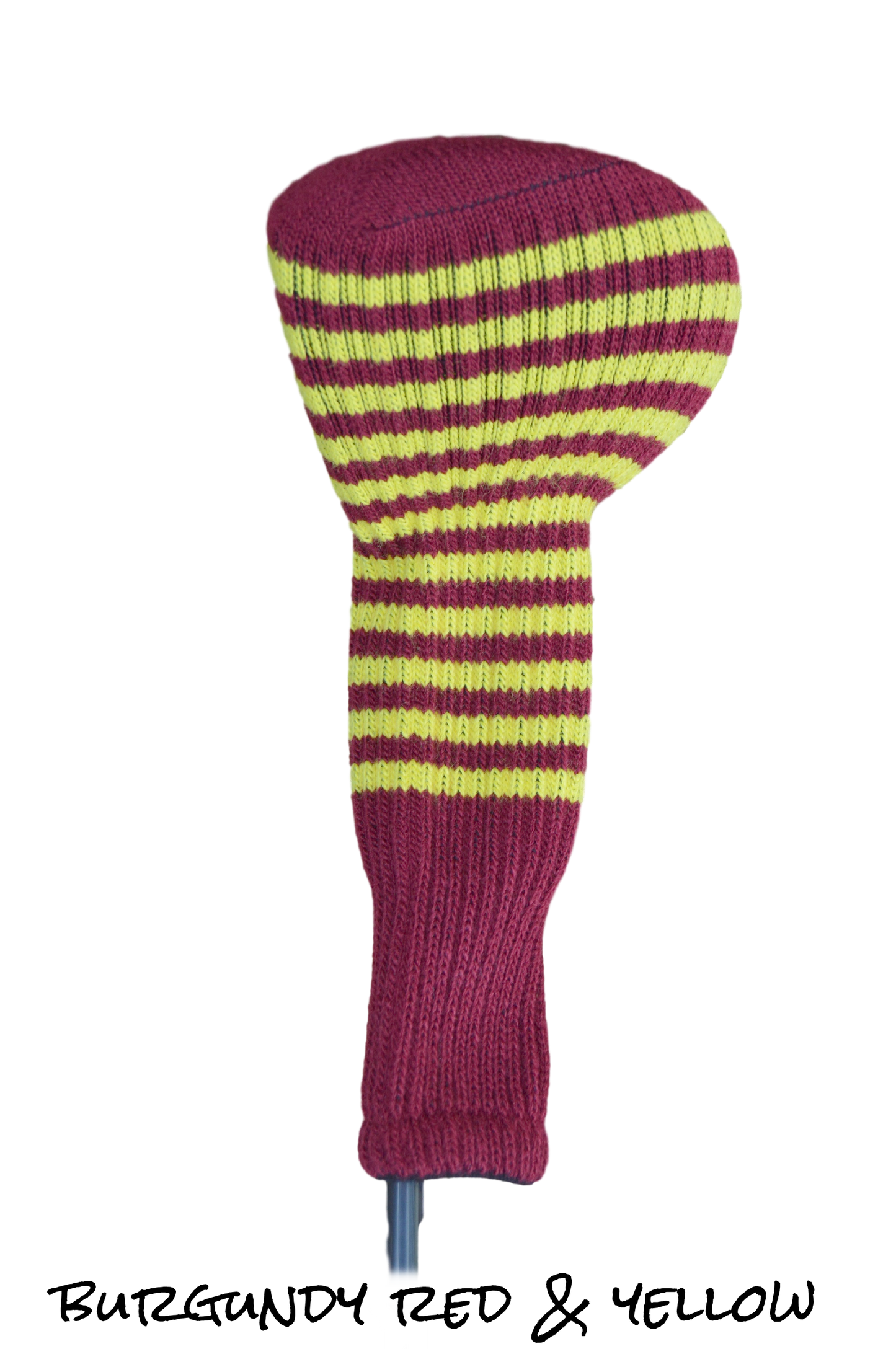 Burgundy Red and Yellow Club Sock Golf Headcover