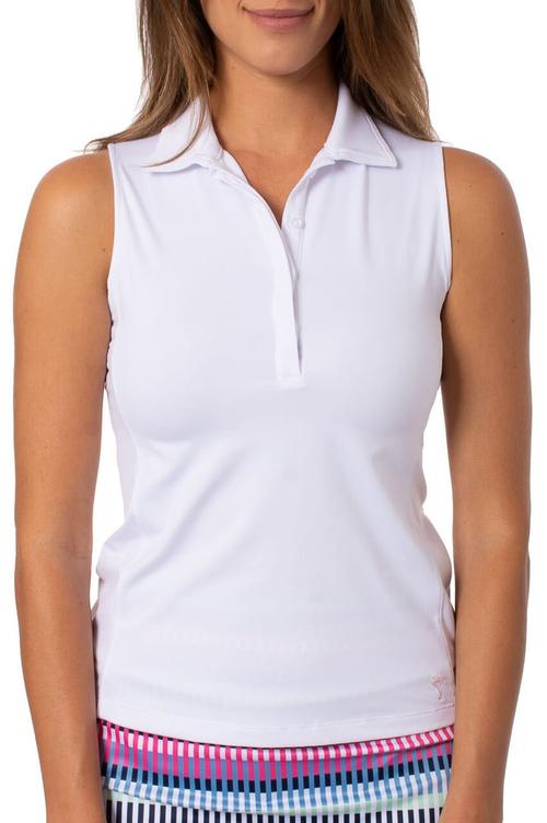 Golftini Sleeveless Fabulous Polo - White