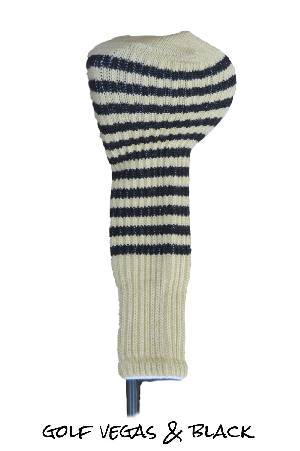 Gold Vegas and Black Club Sock Golf Headcover