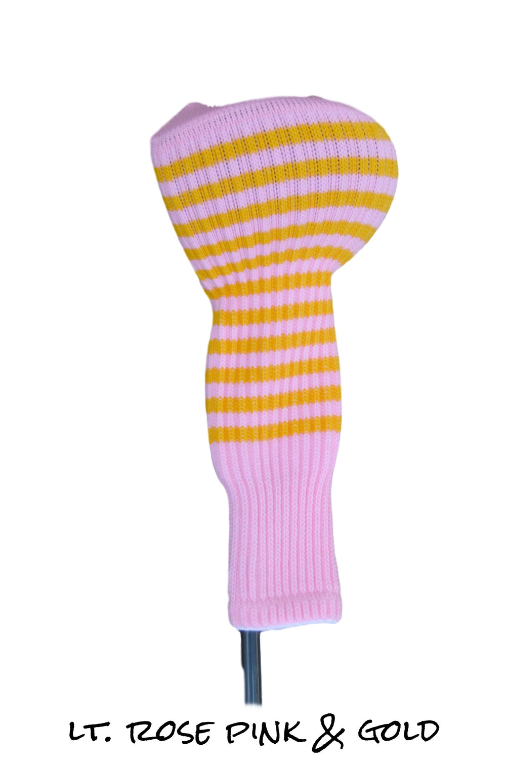 Light Rose Pink and Gold Club Sock Golf Headcover