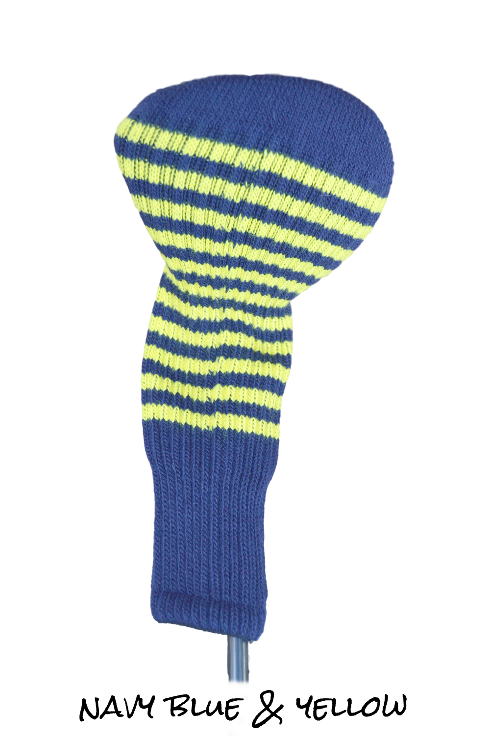 Navy Blue and Yellow Club Sock Golf Headcover