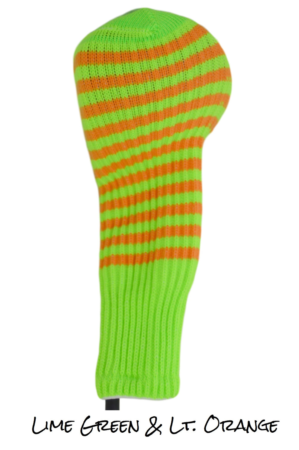 Lime Green and Light Orange Club Sock Golf Headcover