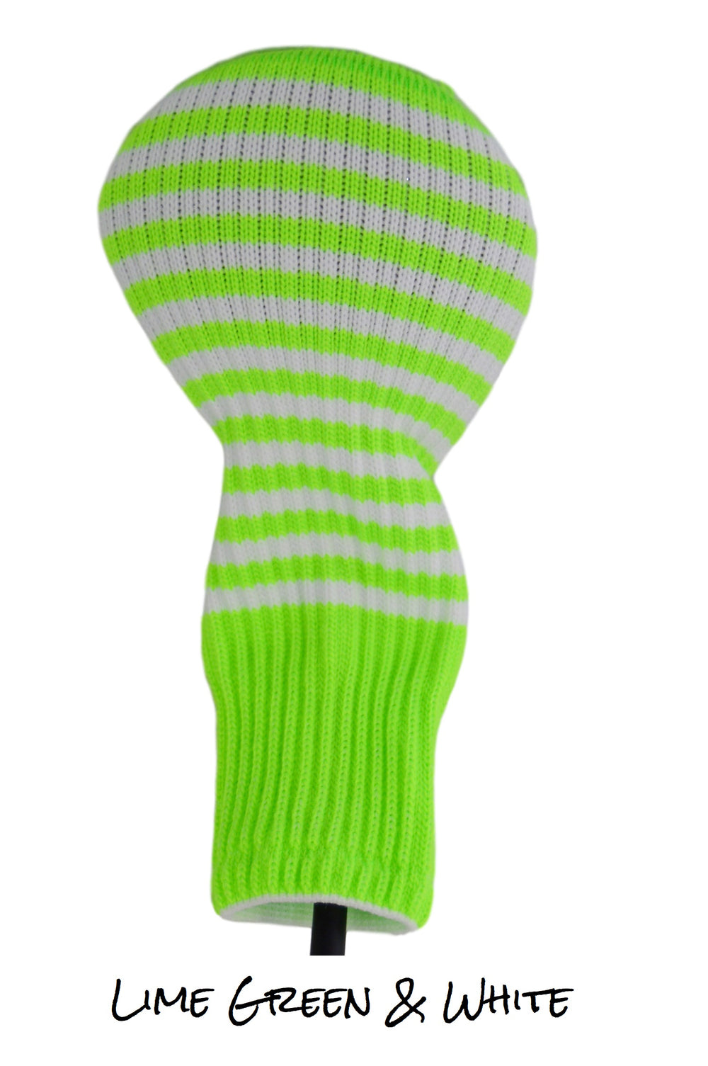 Lime Green and White Club Sock Golf Headcover