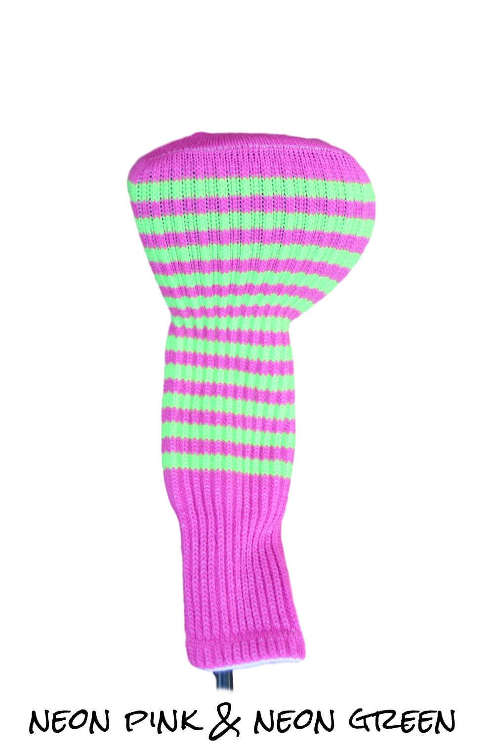 Neon Pink and Lime Green Club Sock Golf Headcover